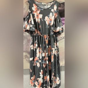 Sweet Lovely by Jen Cold Shoulder Floral Dress